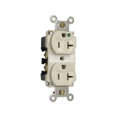 Pass & Seymour Straight Blade Receptacle, 5-20R, 20 A, 125V AC, 2 Pole, 3 Wire, Grounded 8300LAMRI