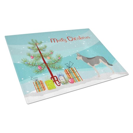 Carolines Treasures Saarloos Wolfdog Christmas Glass Cutting Board - Large BB8458LCB