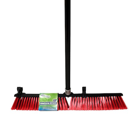 Powerclean Industrial Push Broom 24 with 5ft. Metal Handle IB02