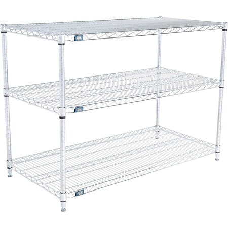 Global Industrial Nexel 3 Shelf, Stainless Steel Wire Shelving Unit, Starter, 48"W x 21"D x 34"H B3149728