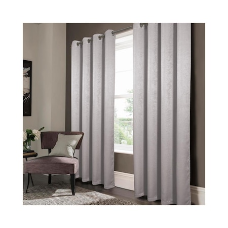 Olivia Gray 90 in. Nora Embossed Blackout Grommet Panel, Silver PNN39484