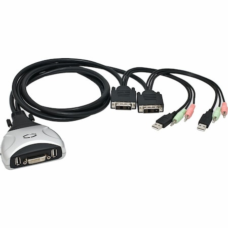 Syba Cable SY-KVM20075 2Port USB KVM Switch Perfect for Windows and Mac with 4feet Cables Retail SY-KVM20075