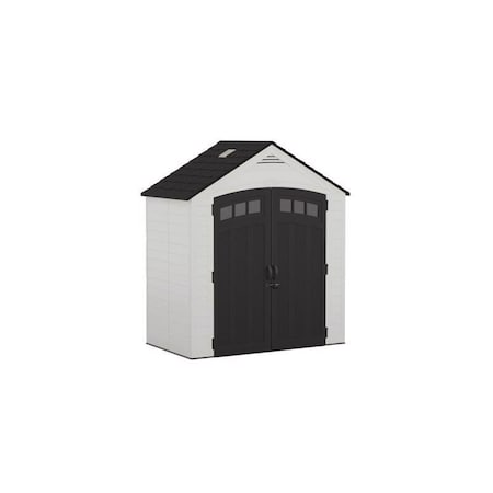 Suncast Vista 7 ft. x 4 ft. Resin Standard Modern Storage Shed with Floor Kit BMS7405