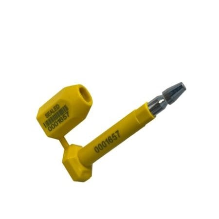 Kable Kontrol Serialized & Barcoded High Security Bolt Seals, 7/8 x 3-3/8in, 10Pcs, Yellow, 10PK HSBS-338-YW-10