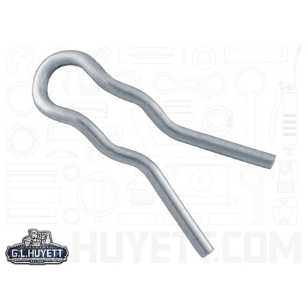 Huyett Hair Pin, Zn Plt Spg Stl, .026 Wire Dia x .375 L x Fits .094 Groove x .063 In Eye Dia BPXZ-415