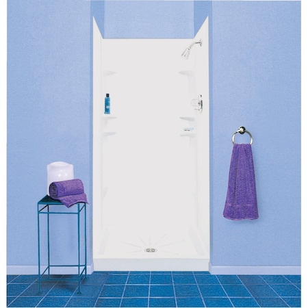 Mustee Durawall 48''x71.5''x42'' Alcove Shower Wall Set in Wht, 5-Piece 247WHT
