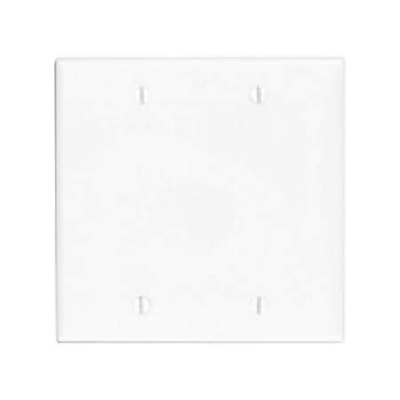 Leviton Blank Plate, Double Gang, White 80725-W