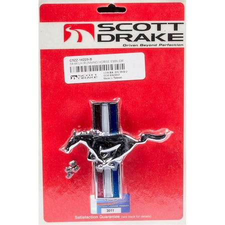 Drake Automotive Group C5ZZ-16229-B Running Horse Grille Emblem for 2005-2012 Mustang DRAC5ZZ-16229-B