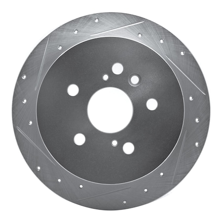 Dynamic Friction Co DFC Brake Rotor - Drilled and Slotted - Silver 631-76130L