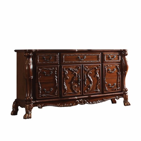 Homeroots 20" X 66" X 38" Cherry Oak Wood Poly Resin Dresserserver 347000