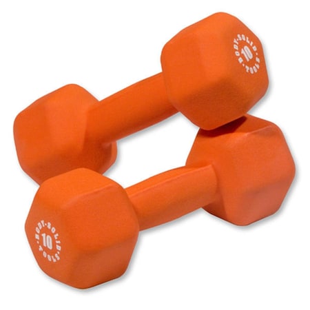 Body-Solid 10 lbs Neoprene Dumbell, Orange - Pair BSTND10PR