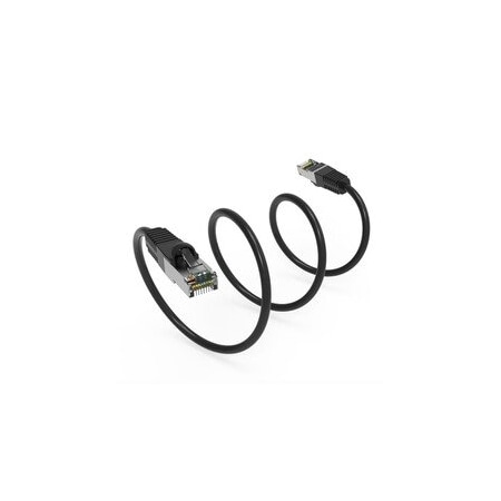 Cable Wholesale Shielded S/FTP Cat6 Ethernet Patch Cable, Snagless/Molded Boot, 26AWG, Black, 6 inch 12X8-52200.5