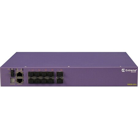 Extreme Networks X620 10 100Mb/1Gb/10GBASE-X SFP+ ports integrated power supply and fans ExtremeXOS Edge license 17404
