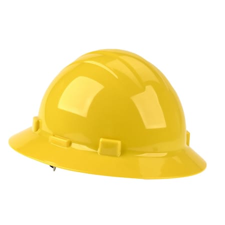Jj Keller SAFEGEAR Full Brim Hard Hat, 4 Point Adjustable Ratchet Suspension, Class E and G, Yellow, 1 Piece 69997