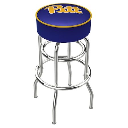 Holland Bar Stool Co 25" Chrome 2-Ring Penn State Swivel Bar Stool, Accent Ring L7C130Pittsb