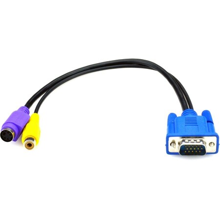 Black Box Adapter Cbl Vga To Comosite & Svideo, Adapter, 1.05 ft AVS-CBL-VG-CV