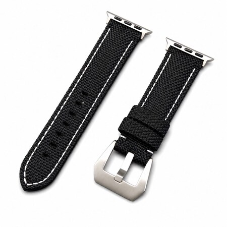 Elegani Canvas Watch Replacement Band Compatible with Apple Watch 42mm, Black/White CVSP-BLKWHT-42mm
