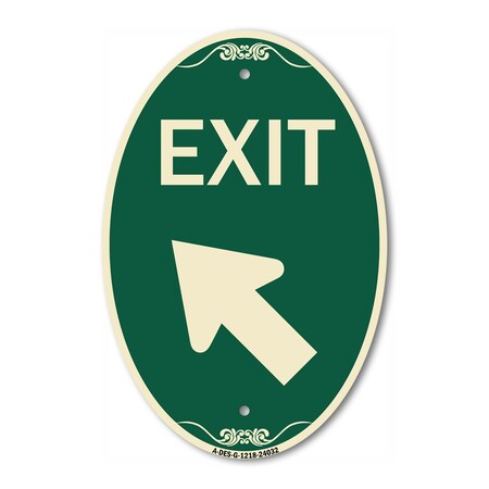 Signmission Exit Sign, Heavy Gauge Aluminum, 18 in W, 12 in H A-OV-G-1218-24032