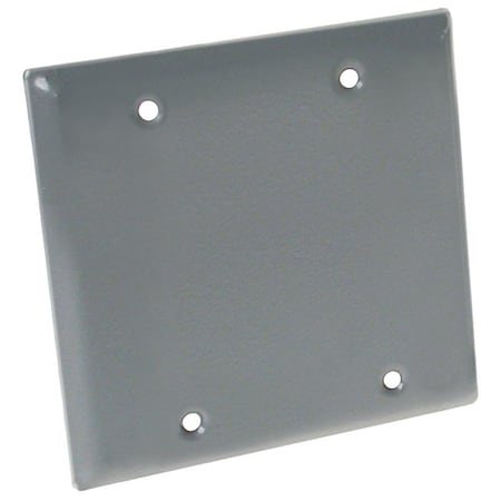 Raco Electrical Box Cover, 2 Gangs Gang, Aluminum, Blank/Flat Cover Type 5175-5