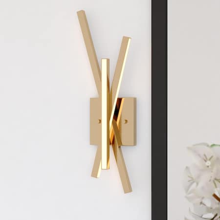 Vaxcel Barcelo 1 Light Integrated LED Gold Contemporary Wall Sconce White Acrylic Diffusor W0460