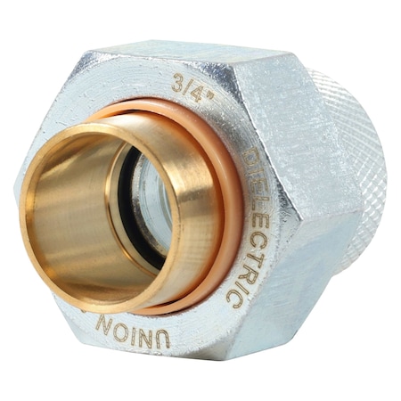Zoro Select Dielectric Union, 3/4 In, FIP x Solder 168-004NL