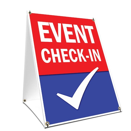 Signmission Event Check-in, 24 Inch x 18 Inch A-frame Yard Sign, Plastic Sign SBC-1824-Event Check-in