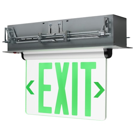 Satco Edgelit, Exit, Green, Clear, ADJ Chevrn 67-116