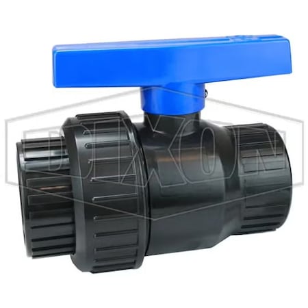 Dixon Direct Acting Single Union Ball Valve, 2 in Nominal, FNPT End Style, Polypropylene Body, Full Port SUBV200