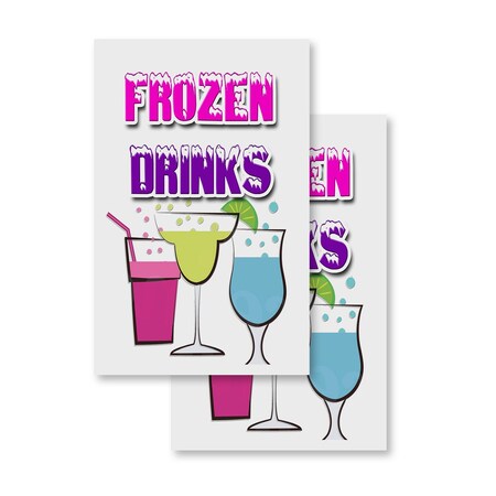 Signmission Frozen Drinks, Vinyl Decals Only 24 Inch x 36 Inch, Vinyl Decal, 2PK DSB-2436-2PACK-Frozen Drinks