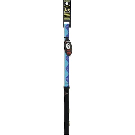 Lupine 3/4'' x 6 Ft. Reflective Blue Paws Dog Leash 48409