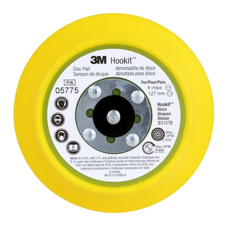 3M TAPERED EDGE DISC PAD, 5 IN DIA PAD, ATTACHMENT, 10PK 7100027274