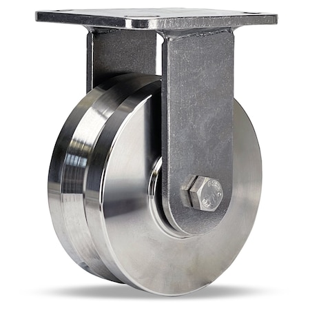 Hamilton Rigid Caster, Whs 5X2 Ss V-Grooved R-WHS-5SVZ