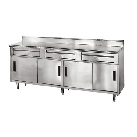 Advance Tabco Back Splash Table-Hinged Doors -Drawers SDRC-305