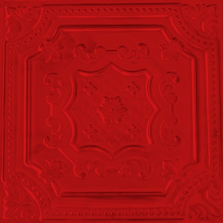 Shanko All Day Tony Pattern 612 Fire Engine Red Surface Mount Powder Coated Standard Ceiling Tiles, 12PK ADT612-NU-STD-FIRE-12