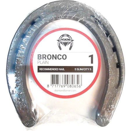 Diamond Plain Bronco Front & Hind 5-2/5'' Horseshoe, 1-Pair 1PLAINPR
