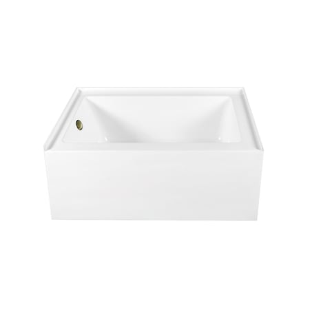 Kingston Brass 60-Inch Acrylic Rectangular 3-Wall Alcove Tub Combo with Waste and Overflow Drain, Left Hand Drain CVTAP603222L3