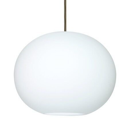 Besa Lighting Besa Jordo Pendant, Opal Matte, Bronze Finish, 1x 11W LED 1JT-477507-LED-BR