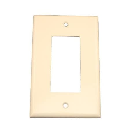 Leviton Decora Wallplate, Midway Size, Gang 1, Light Almond 80601-T