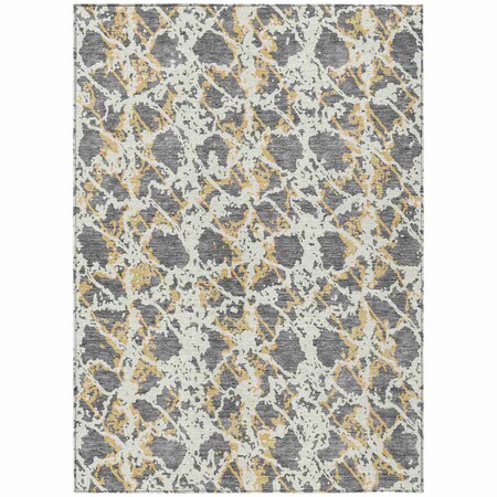 Homeroots 8' X 10' Gray And Ivory Abstract Washable Indoor Outdoor Area Rug 614164