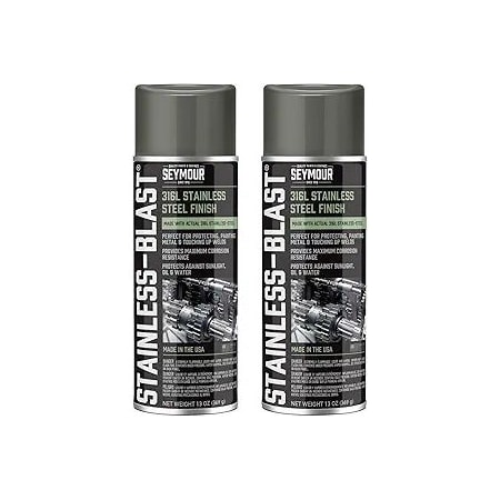 Seymour Midwest Stainless-Blast, Specialty Automotive Stainless Steel Spray Paint net 12 oz., 2PK 1654-2