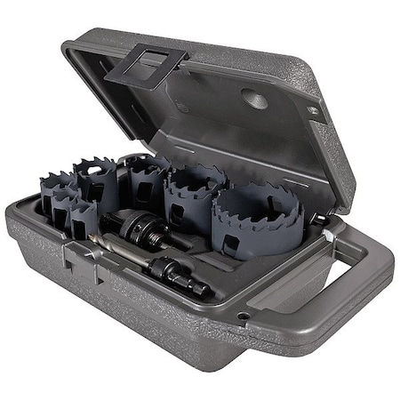 Morse Hole Saw Set, 11pcs, Sizes:0.75"-2.5" MHSTK100