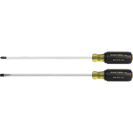 Klein Tools Screwdriver Set, Long Blade Slotted and Phillips, 2-Piece 85072