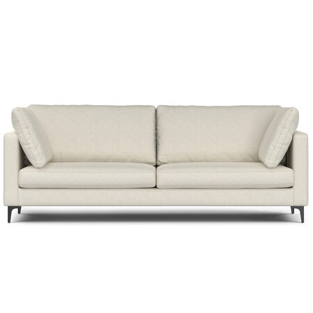Homeroots 90" Cream Fabric Sofa With Black Legs 641003