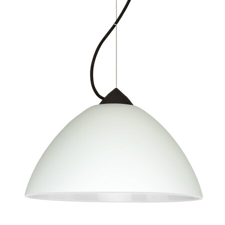 Besa Lighting Besa Tessa Pendant, White, Black Finish, 1x 9W LED 1KX-420107-LED-BK
