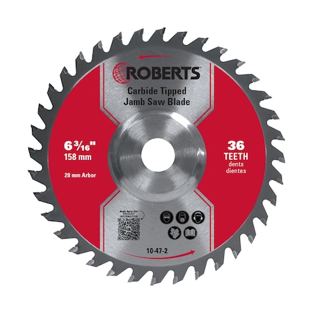 Roberts Jamb Saw Blade, 6 3/16 In, Carbide Tip 10-47-2