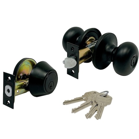 Prosource Combo Knob Lockset, Pack, Matte Black BFX9L1BSR4V24