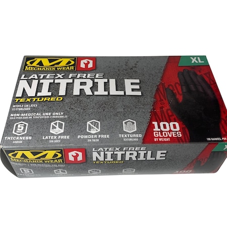 Bedford Precision Parts Nitrile Gloves, Black, Xlarge 62-3673