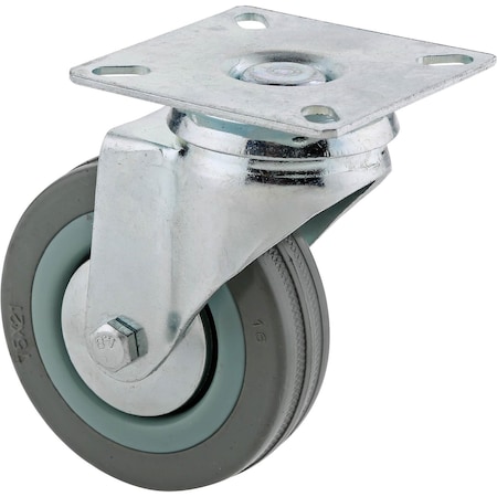 Steelex 3" Gray Rubber Swivel Caster D2594
