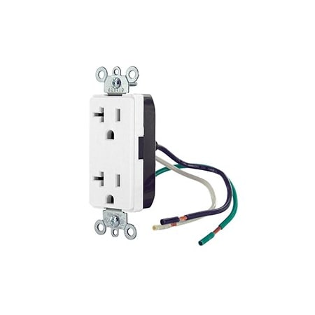 Leviton Commercial Grade Decora Receptacle, 20 Amp, 125 Volt 16352-CW