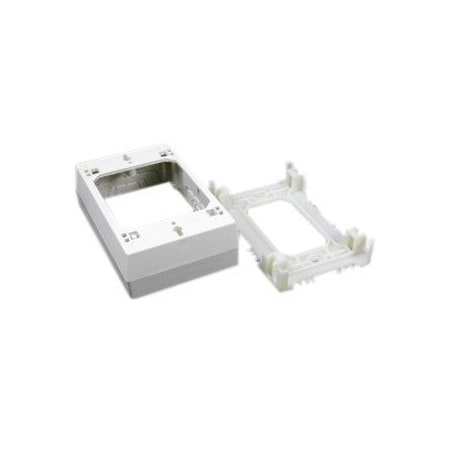 Legrand Wiremold NMW Outlet Box, 1 Gang, Plastic, White, Wall Mounting NMW3